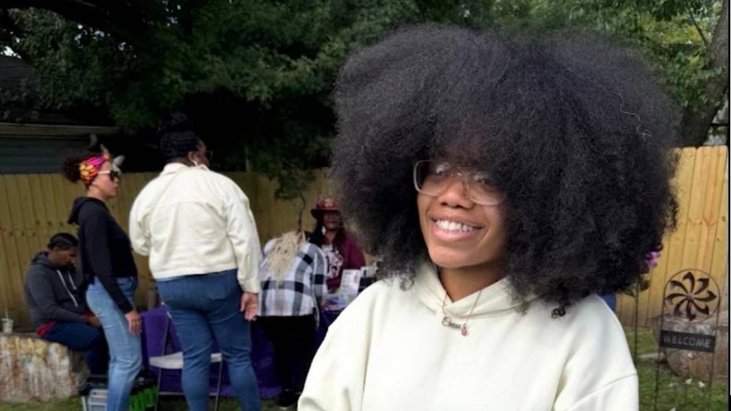 Lady Ciera, winner of the 2025 Cleveland's Biggest Afro Contest.
